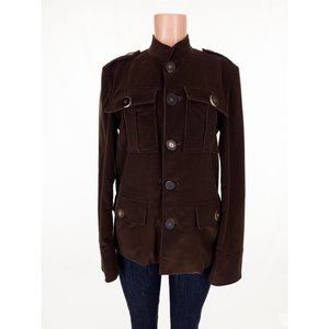 MARNI New 48 US 12 Ribbed Velvet 4 Pocket Jacket in Cocoa Brown